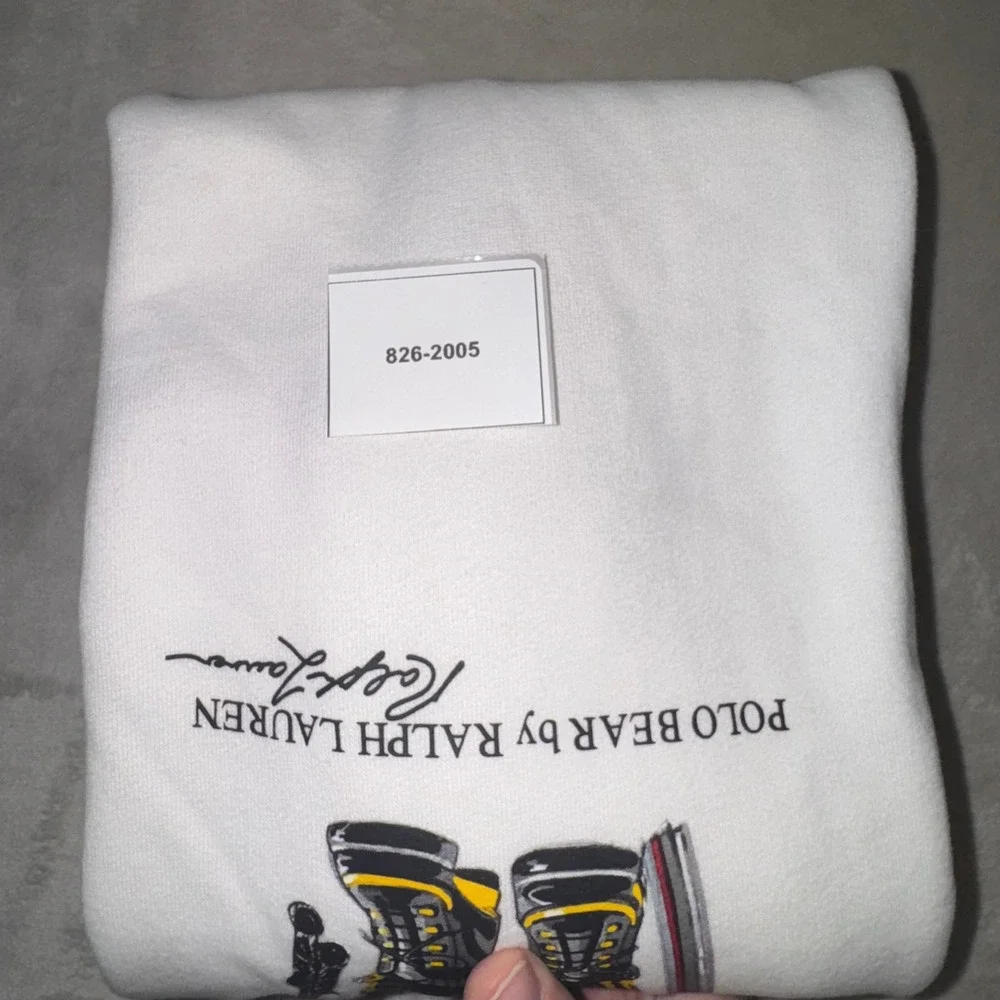 Polo Ralph Lauren Girls White Ski Polo Bear Fleece Hoodie Dress Size M 8-10